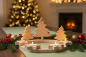 Preview: Dekorativer Holz-Adventskranz aus Kiefer für die festliche Adventszeit