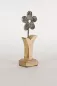 Preview: Dekorative Blume aus Metall mit Holzsockel 22 cm – stilvolle Tischdeko, jetzt im Shop sichern & bestellen!