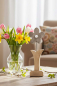 Preview: Dekorative Blume aus Metall mit Holzsockel 22 cm – stilvolle Tischdeko, jetzt im Shop sichern & bestellen!