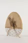 Preview: Ei aus Holz mit Federn 19 cm