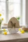 Preview: Ei aus Holz mit Federn 19 cm