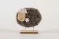 Preview: Schaf aus Holz und Wolle in grau