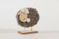 Preview: Schaf aus Holz und Wolle in grau