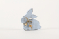 Preview: Osterhase aus Holz 11 cm Shabby Chic blau