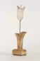 Preview: Handgefertigte Tulpe aus Metall mit Holzfuß (ca. 26 cm) – perfekte Geschenkidee. Jetzt online kaufen!