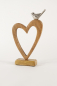Mobile Preview: Aufsteller Herz aus Holz mit Vogel aus Metall