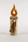 Preview: Kerze aus Holzpfahl mit Flamme aus Rost für Gartendeko