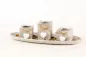 Preview: Windlicht Tablett 3er Set aus Holz – stilvolle Wohnraumdekoration