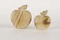 Preview: Apfel aus Holz geflammt Paulownia 2er Set