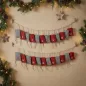 Preview: Adventskalender Textil rot grau mit 24 Beuteln zum Befüllen, 3,2 m lang