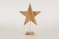 Preview: Stern aus naturbelassenem Eichenholz auf Metallstab – 26 cm hohe Weihnachtsdeko