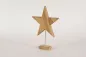 Preview: Eleganter Holzstern auf Metallstab – 26 cm, ideal für festliche Tischdekoration