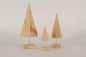 Preview: Rustikale Tannenbaum-Deko aus Holz mit Metallstab – 3er Set