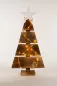 Preview: Tannenbaum aus Altholz – 58 cm hohe Weihnachtsdeko mit LED-Beleuchtung und lasierter Stern-Spitze