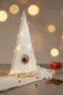 Preview: Schlichter Tannenbaum aus Holz in Weiß – festliche Tischdekoration