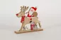 Preview: Liebevoll gestalteter Nikolaus auf Rentier – rustikale Holzfigur für Weihnachten