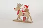 Preview: Nikolaus auf Rentier aus Holz – charmante Dekofigur für festliche Stimmung