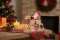 Preview: Liebevoll gestalteter Nikolaus auf Rentier – rustikale Holzfigur für Weihnachten
