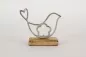 Preview: Vogel aus Metall auf Holzsockel ca. 18 cm – jetzt dekorieren & gleich im Shop bestellen!