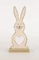 Preview: Hase aus Metall auf Holz rosa 27 cm