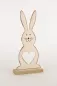 Preview: Hase aus Metall auf Holz rosa 27 cm