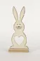 Preview: Hase aus Metall auf Holz weiss 27 cm