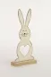 Preview: Hase aus Metall auf Holz weiss 27 cm