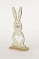 Preview: Hase aus Metall auf Holz weiss 27 cm