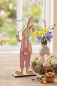 Preview: Osterhase aus Holz mit Herz - rosa