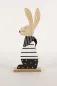 Preview: Hase aus Holz schwarz Streifen