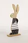 Preview: Hase aus Holz schwarz Streifen