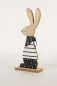 Preview: Hase aus Holz schwarz Streifen