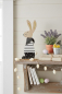 Preview: Hase aus Holz schwarz Streifen