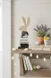 Preview: Hase aus Holz schwarz Streifen