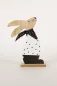 Preview: Hase aus Holz schwarz Punkte