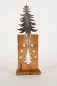 Preview: Großer Teelichthalter Tannenbaum aus Metall und Holz, 42 cm – festliche Dekoration