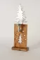 Preview: Großer Teelichthalter Tannenbaum aus Metall und Holz, 42 cm – festliche Dekoration