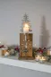 Preview: Großer Teelichthalter Tannenbaum aus Metall und Holz 42 cm – festliche Dekoration