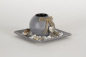 Preview: Teelichthalter aus Holz mit Deko-Steinen Betonoptik