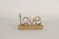 Preview: Schriftzug „Love“ aus Metall auf Holz – romantische Wohnraumdekoration