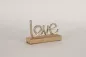 Preview: Schriftzug „Love“ aus Metall auf Holz – romantische Wohnraumdekoration