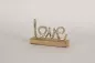 Preview: Schriftzug „Love“ aus Metall auf Holz – romantische Wohnraumdekoration