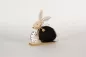 Preview: Holz Hase mit Fell und Osterei Tischdeko Ostern Fensterbank Deko