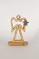 Preview: Engel aus Holz mit filigranem Metallstern – rustikale Weihnachtsdeko