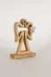 Preview: Weihnachtsengel aus Holz mit Metallstern – stilvolle Tischdekoration