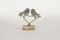 Preview: Vogel auf Herz aus Metall mit Holzsockel