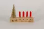 Preview: Kerzenständer Advent aus Buche Holz mit vier Kerzenhaltern festlich dekoriert