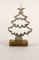 Mobile Preview: Tannenbaum aus Metall Silber auf Holzsockel