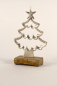 Mobile Preview: Tannenbaum aus Metall Silber auf Holzsockel