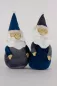 Preview: Nikolaus aus Textil in Blau/Grau – 30 cm hohe Weihnachtsdeko für festliche Atmosphäre
